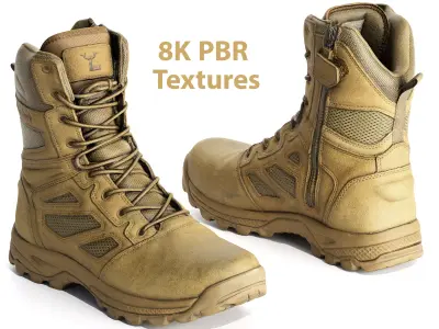 Tactical Military Hiking Boots Hyper-Realistic 3D Scan 3D model
