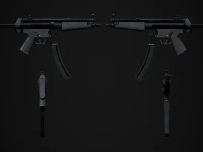 Heckler  Koch MP5 Low-poly 3D model