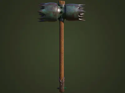 Dragon Skin War Hammer All PBR Unity UE Textures Included  Low-poly 3D model