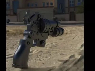 Sci Fi Pistol for Gaming And Animation Low-poly 3D model