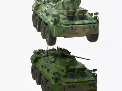 2 Colors 4K BTR-82 Low-poly 3D model purchase