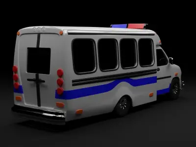 ambulance model vehicle Low-poly 3D model