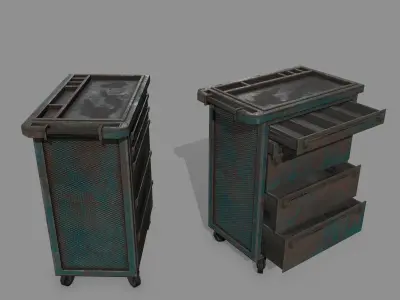 Cupboard metal cabinet with drawers Low-poly 3D model purchase