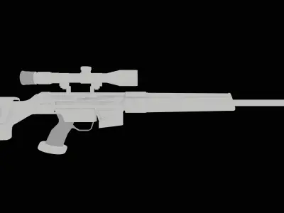 Hk Psg1 sniper riffle Lowpoly Model Low-poly 3D model