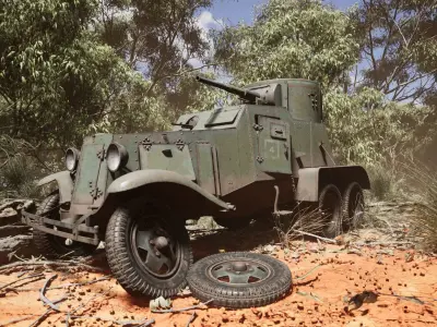 Ba6 armoured vehicle Low-poly 3D model