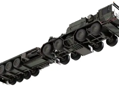 SLT 50 Elefant Tank Transporter Low-poly 3D model