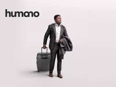 Humano Traveling Man with suitcase 2206-9 3D model