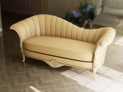 Furniture Sofa Chaise Lounge Low-poly 3D model