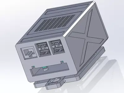 Raspberry pi 5 case industrial DIN rail mount 3D print model