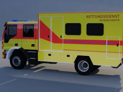 Iveco Eurocargo Rettungsdienst Low-poly 3D model