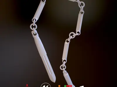 HIE Game Ready Chain Weapon N1 Low-poly 3D model