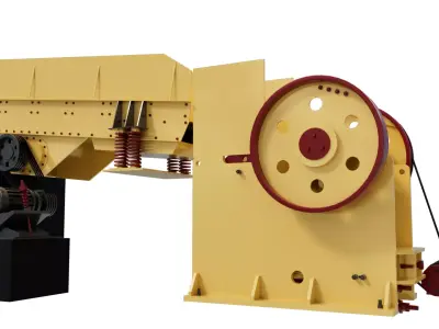 Vibrating Feeder and Jaw Crusher Mining Machine Equipment 3D model