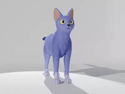 Animation ready fully rigged cat  3D model