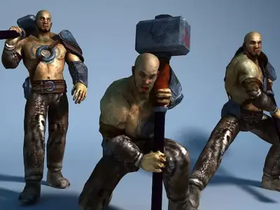 Hero Warrior Low-poly 3D model