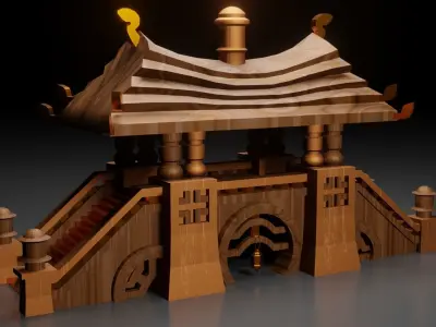Japanese Architecture 3D model Low-poly 3D model