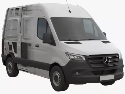 Mercedes Sprinter Detailed interior Compact High Roof 2018 3D model