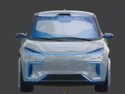 Futuristic Sci-Fi Compact Car 3D  Low-poly 3D model