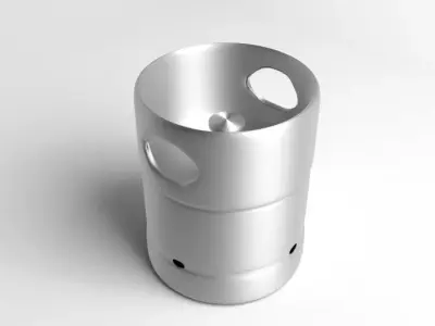 Barrel Steel 7 Gallons 3D model