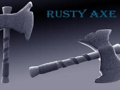 Rusty Axe - Low poly Free low-poly 3D model