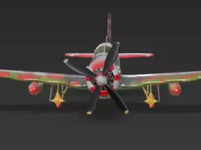 Christmas Fighter Plane 3D Model Festive Aircraft Prop Low-poly 3D model