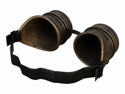 Steampunk Goggles Low-poly 3D model