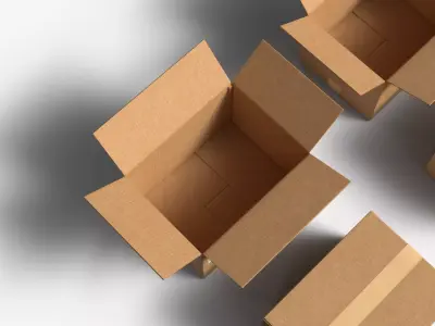 Cardboard Box  Medium  Open  Closed Mini Pack PBR 3D model