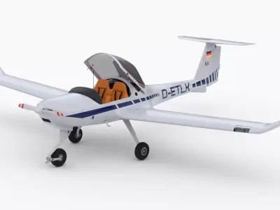 Aircraft Diamond DA20 ETLK Low-poly 3D model
