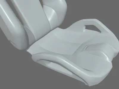 Car Seat 012 Low-poly 3D model