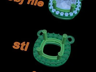 Dainty Diamond Halo Cushion Pendant 6mm 3D print model