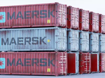 Realistic Cargo Shipping Container 3D Model  Low-poly 3D model