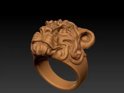 LIONESS RING FEMALE LION 3D print model
