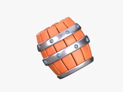 Wooden Barrel 3D Illustration 3D model