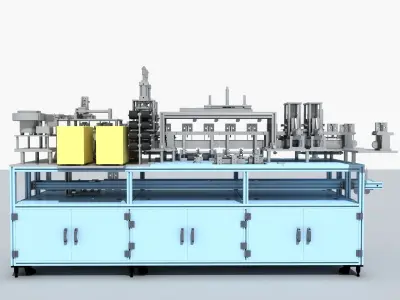Industrial Equipment 2-Processing Assembly Line 3D model