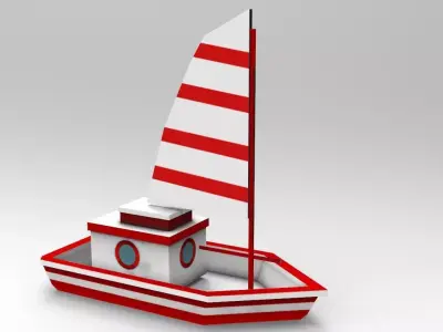 Low Poly Sail Boat Low-poly 3D model
