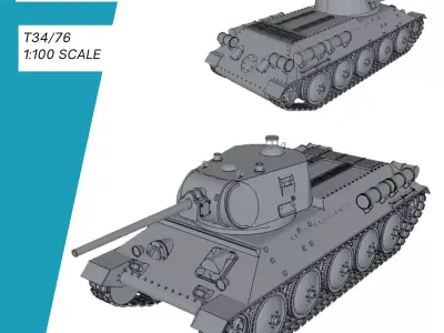 T34 76 Soviet Union 3D print model