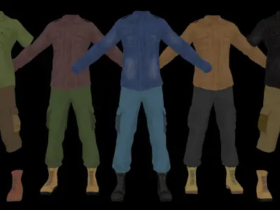 Character Clothes Vol 01 realtime unreal Low-poly 3D model