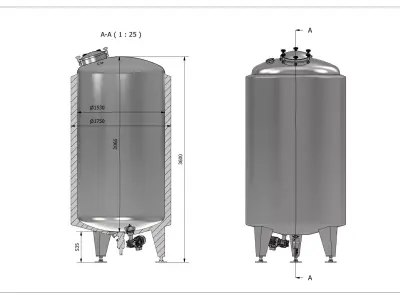 ASME BPE Pressure Vessel  Industrial Sanitary Tank 5000 L 3D model
