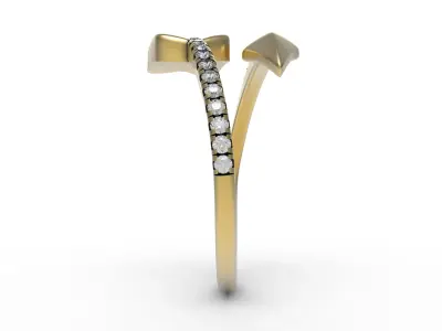 Antique Micro Prong Set Arrow Ring 3D print model