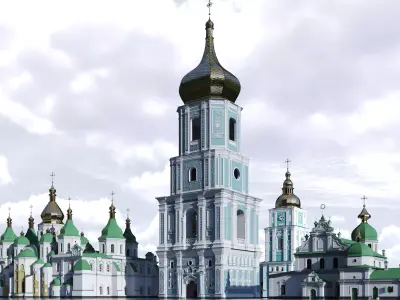 Kyiv Ukraine Saint Sophia Cathedral  UNESCO World Heritage  3D model