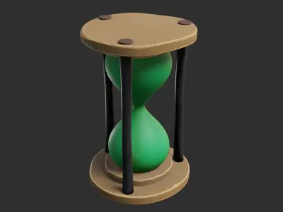 a sand clock Low-poly 3D model