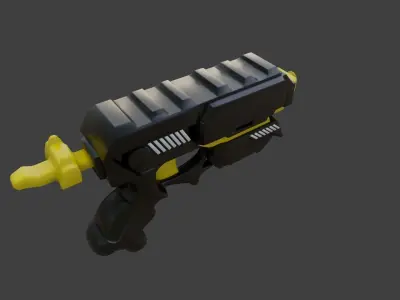 Rigged Scifi Gun 3D Model  Low-poly 3D model