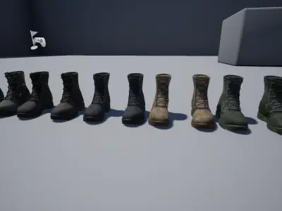 Military boots Low-poly 3D model buy