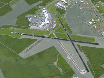 Buenos Aires Ezeiza Airport 10km Low-poly 3D model