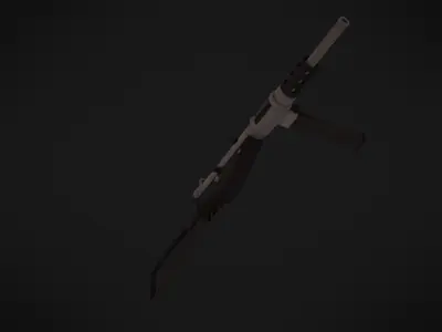 Adventurous - Sten Machine Gun - Rigged Animated Low-poly 3D model