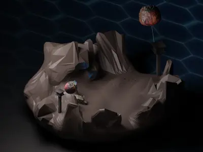 Military Island Low-poly 3D model