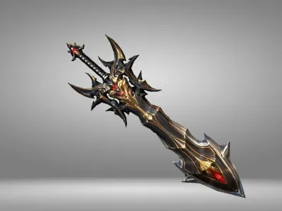 Futuristic Sword Low-poly 3D model 35