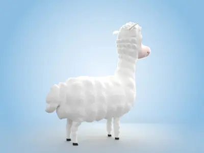 Alpaca llama 3D model