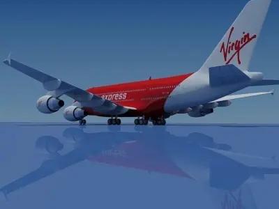 Virgin Express Model Airbus A380 3D model