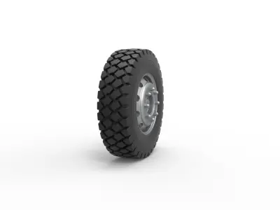 Military truck wheel Scale 1 to 25 3D print model