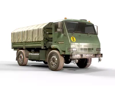 TATA LPTA 715 4x4 Military Truck Low-poly 3D model